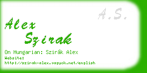 alex szirak business card