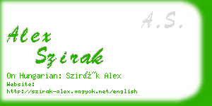 alex szirak business card